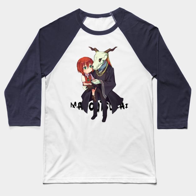 Mahoutsukai no Yome - The Ancient Magus Bride Hatori Chise & Elias Ainsworth Anime Chibi Fanart Baseball T-Shirt by Anime Access